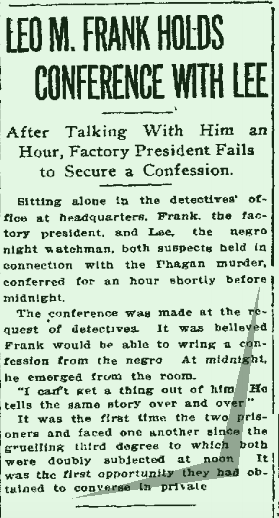 Leo M Frank Holds Conference with Lee