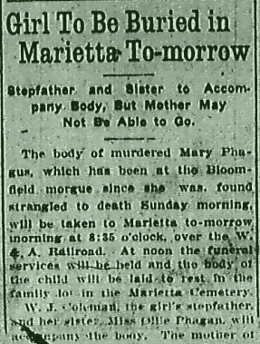 Girl to Be Buried To-morrow